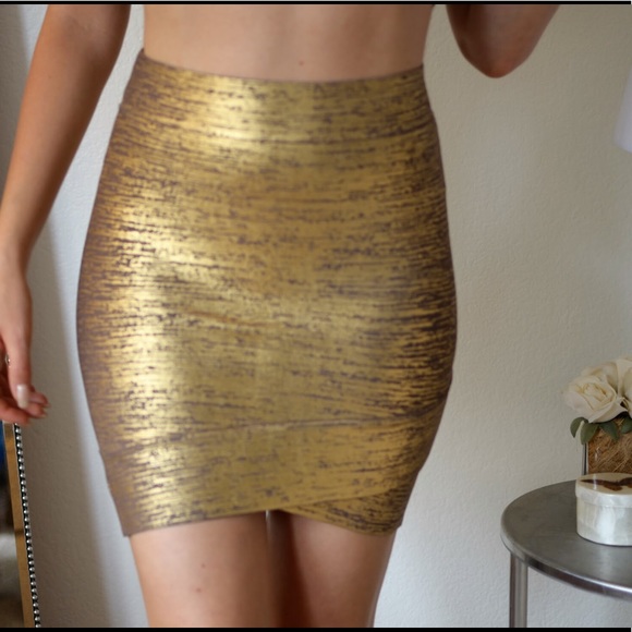 BCBG Maxazria golden wrap skirt - Picture 2 of 7